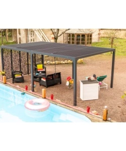 GAZEBO PERGOLA BIOCLIMATICA AUTOPORTANTE DA ESTERNO IN ALLUMINIO 5,98x3,60M