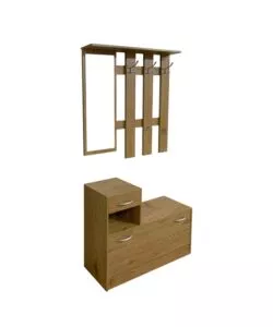 Mobile da ingresso effetto quercia 100x25x180 cm