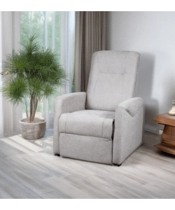 POLTRONA MASSAGGIANTE BELLAHOME "SIENA" CON RECLINER ELETTRICO IN TESSUTO GRIGIO, 75X93X105 CM