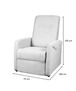 POLTRONA MASSAGGIANTE "SIENA" CON RECLINER ELETTRICO IN TESSUTO BLU, 75X93X105 CM