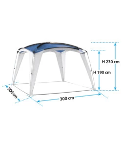 GAZEBO DA CAMPEGGIO BRUNNER "MEDUSA II" IN ACCIAIO E FIBERGLASS BLU 3X3 M