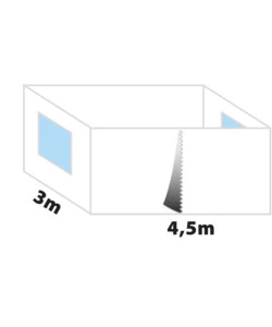 SET 4 PARETI LATERALI PER GAZEBO DA CAMPEGGIO "ZEBO ENJOY 2.0 E ZEBÒ ENJOY PRO BIANCO" IN POLIESTERE BIANCO 3X4,5 M