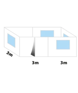 SET 4 PARETI LATERALI PER GAZEBO DA CAMPEGGIO "ZEBO ENJOY 2.0 E ZEBÒ ENJOY PRO BIANCO" IN POLIESTERE BIANCO 3X6 M