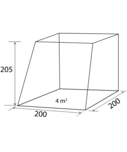 TENDA DA CAMPEGGIO PER VAN POSTERIORE BRUNNER "COMET" 200X200X205 CM