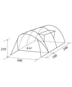 TENDA DA CAMPEGGIO PER VAN "ALBATROS" 340X340X210 CM