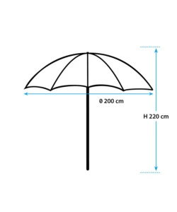OMBRELLONE DA SPIAGGIA BRUNNER "SOLADO" IN ALLUMINIO E POLIESTERE AZZURRO DIAMETRO 200 CM