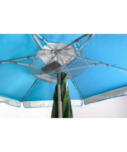 OMBRELLONE DA SPIAGGIA BRUNNER "SOLADO" IN ALLUMINIO E POLIESTERE AZZURRO DIAMETRO 200 CM