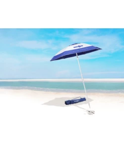 OMBRELLONE DA SPIAGGIA BRUNNER "ONDA PARSOL" IN POLIESTERE BIANCO E BLU, DIAMETRO 200 CM