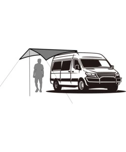 TENDALINO PARASOLE QUADRATA PER VEICOLI BRUNNER "DEFLECTOR QDR" IN POLIETILENE, 360X360 CM.