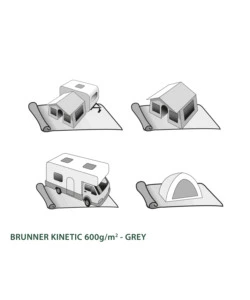 STUOIA DA CAMPEGGIO BRUNNER "KINETIC 600" GRIGIO 250X600 CM