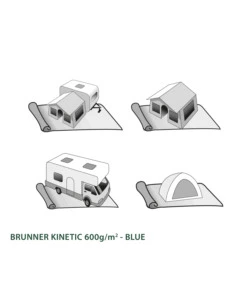 STUOIA DA CAMPEGGIO BRUNNER "KINETIC 600" BLU E GRIGIO 250X600 CM
