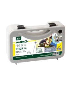 SET PICCHETTI ROTONDI PER TENDA DA CAMPEGGIO BRUNNER "PEG BOX STICK 20" IN ACCIAIO ZINCATO 20 CM X Ø 6 MM