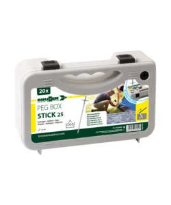 SET PICCHETTI ROTONDI PER TENDA DA CAMPEGGIO BRUNNER "PEG BOX STICK 25" IN ACCIAIO ZINCATO 25 CM X Ø 6 MM