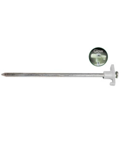 SET PICCHETTI ROTONDI PER TENDA DA CAMPEGGIO BRUNNER "PEG BOX STICK PLUS 23" IN ACCIAIO ZINCATO E GANCIO IN PLASTICA 23 CM X Ø 8 MM
