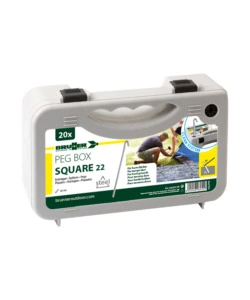 SET PICCHETTI QUADRATI PER TENDA DA CAMPEGGIO BRUNNER "PEG BOX SQUARE 22" IN ACCIAIO ZINCATO 22 CM X Ø 8 MM