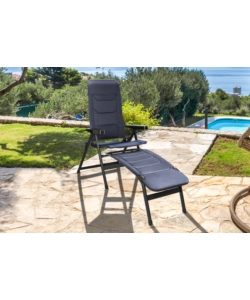 SEDIA DA CAMPEGGIO RECLINABILE BRUNNER "REBEL PRO MEDIUM"  IN ALLUMINIO E 3DURAFEEL BLU 48X46X123 CM
