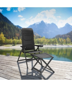 SEDIA DA CAMPEGGIO RECLINABILE BRUNNER "REBEL PRO MEDIUM" IN ALLUMINIO E 3DURAFEEL ANTRACITE 48x46x123 cm