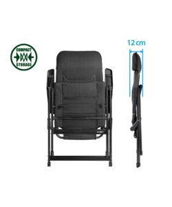 SEDIA DA CAMPEGGIO RECLINABILE BRUNNER "REBEL PRO MEDIUM" IN ALLUMINIO E 3DURAFEEL ANTRACITE 48x46x123 cm