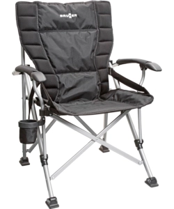 SEDIA DA CAMPEGGIO BRUNNER "RAPTOR XL" IN ACCIAIO E POLIESTERE NERO 65X63X110 CM