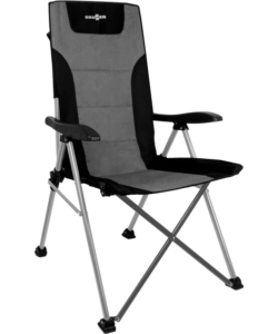SEDIA DA CAMPEGGIO BRUNNER "RAPTOR HIGHBACK" IN ACCIAIO E POLIESTERE NERO E GRIGIO 51X44X48/110 CM