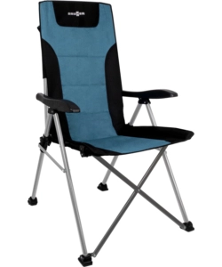 SEDIA DA CAMPEGGIO BRUNNER "RAPTOR HIGHBACK" IN ACCIAIO E POLIESTERE NERO E OTTANIO 51X44X48/110 CM