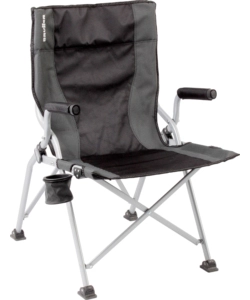 SEDIA DA CAMPEGGIO BRUNNER "RAPTOR ENDURO" IN ACCIAIO E POLIESTERE NERO E GRIGIO 56X42X44-95 CM
