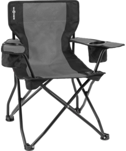 SEDIA DA CAMPEGGIO BRUNNER "ARMCHAIR EQUIFRAME" IN ACCIAIO E POLIESTERE GRIGIO E NERO 85X60X46/91 CM