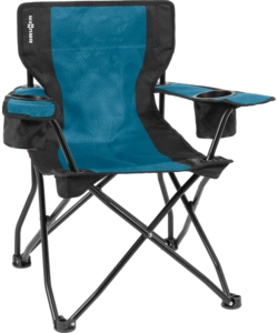 SEDIA DA CAMPEGGIO BRUNNER "ARMCHAIR EQUIFRAME" IN ACCIAIO E POLIESTERE AVIO E NERO 85X60X46/91 CM