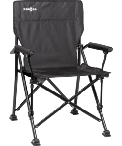 SEDIA DA CAMPEGGIO BRUNNER "CRUISER" IN ACCIAIO E POLIESTERE NERO 51X44X48/90 CM