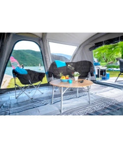 DIVANO 2 PERSONE DA CAMPEGGIO BRUNNER "ACTION SOFA RENDEZ-VOUS" IN ALLUMINIO E POLIESTERE NERO 147X65X44/99 CM