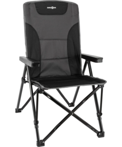 SEDIA DA CAMPEGGIO RECLINABILE BRUNNER "RAPTOR RECLINER" IN ACCIAIO E POLIESTERE GRIGIO E NERO 51X45X45/102 CM