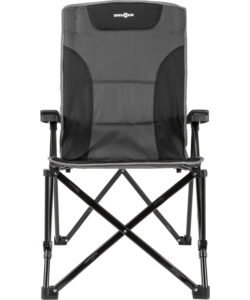 SEDIA DA CAMPEGGIO RECLINABILE BRUNNER "RAPTOR RECLINER" IN ACCIAIO E POLIESTERE GRIGIO E NERO 51X45X45/102 CM
