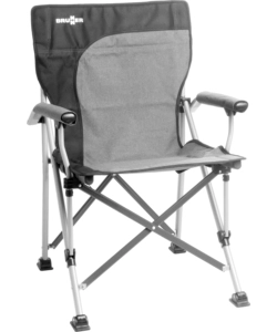 SEDIA DA CAMPEGGIO BRUNNER "RAPTOR DEMTEX"IN ACCIAIO E POLIESTERE NERO E GRIGIO 51X44X48/90 CM