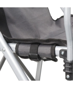 SEDIA DA CAMPEGGIO BRUNNER "RAPTOR DEMTEX"IN ACCIAIO E POLIESTERE NERO E GRIGIO 51X44X48/90 CM