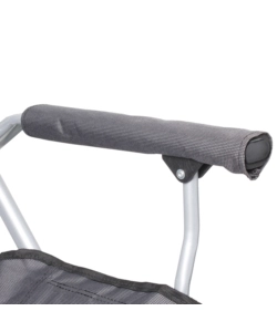 SEDIA DA CAMPEGGIO BRUNNER "RAPTOR DEMTEX"IN ACCIAIO E POLIESTERE NERO E GRIGIO 51X44X48/90 CM