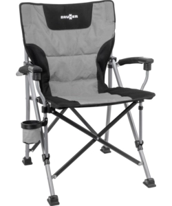 SEDIA DA CAMPEGGIO BRUNNER "RAPTOR COMPACK" IN ACCIAIO E POLIESTERE NERO E GRIGIO 61,5X60X46/90 CM