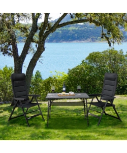 SEDIA DA CAMPEGGIO RECLINABILE BRUNNER "SKYE 3D" IN ALLUMINIO E 3DURAFEEL NERO 47X41X122 CM