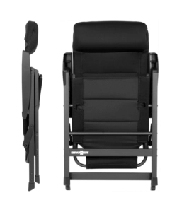 SEDIA DA CAMPEGGIO RECLINABILE BRUNNER "SKYE 3D" IN ALLUMINIO E 3DURAFEEL NERO 47X41X122 CM
