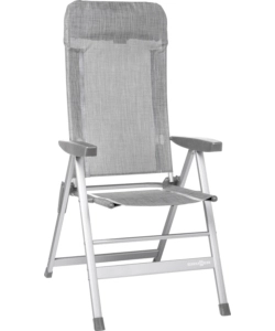SEDIA DA CAMPEGGIO RECLINABILE BRUNNER "SKYE" IN ALLUMINIO E SYNTEX PLUS GRIGIO CHIARO 46,5X42X124 CM