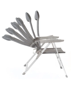 SEDIA DA CAMPEGGIO RECLINABILE BRUNNER "SKYE" IN ALLUMINIO E SYNTEX PLUS GRIGIO CHIARO 46,5X42X124 CM