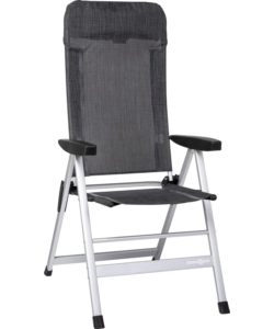 SEDIA DA CAMPEGGIO RECLINABILE BRUNNER "SKYE" IN ALLUMINIO E SYNTEX PLUS GRIGIO SCURO 46,5X42X124 CM