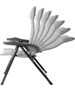 SEDIA DA CAMPEGGIO RECLINABILE BRUNNER "ARAVEL 3D MEDIUM" IN ALLUMINIO E 3DURAFEEL GRIGIO CHIARO 47X44X121 CM
