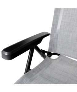 SEDIA DA CAMPEGGIO RECLIBABILE BRUNNER "ARAVEL" IN ALLUMINIO E SYNTEX PLUS GRIGIO CHIARO 47X45X120 CM