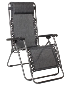 SEDIA DA CAMPEGGIO RECLINABILE BRUNNER "SWAN SKYE" IN ACCIAIO E SYNTEX PLUS GRIGIO 90X69X113 CM