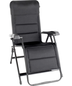 POLTRONA DA CAMPEGGIO RECLINABILE BRUNNER "KERRY SWAN 3D" IN ALLUMINIO E 3DURAFEEL NERO 50X49X116 CM