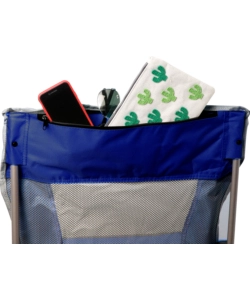 SPIAGGINA PIEGHEVOLE BRUNNER "CUBA AIRBACK" IN ACCIAIO E POLIESTERE BLU E AZZURRO 57X43X64 CM