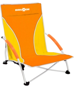 SPIAGGINA PIEGHEVOLE BRUNNER "CUBA" IN ACCIAIO E POLIESTERE ARANCIONE E GIALLO 57X43X64 CM