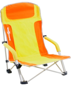 SPIAGGINA PIEGHEVOLE BRUNNER "BULA" IN ACCIAIO E POLIESTERE GIALLO E ARANCIONE 57X50X73,5 CM