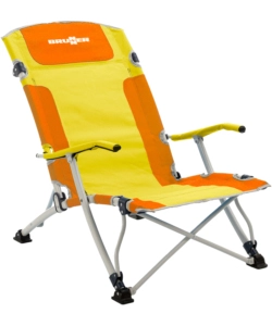 SPIAGGINA PIEGHEVOLE BRUNNER "BULA XL" IN ACCIAIO E POLIESTERE GIALLO E ARANCIONE 61X74X87/31 CM