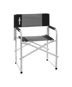 SEDIA DA CAMPEGGIO BRUNNER "ONE SHOT" IN ALLUMINIO E POLIESTERE GRIGIO E NERO 56X45,5X46/81 CM